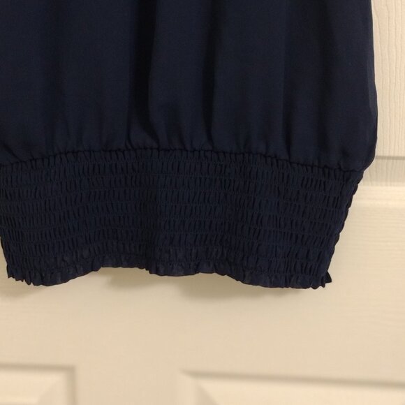 INC International Concepts Blue Halter Top Small Smocked Waist Flowy Blouse Chic - Picture 6 of 9